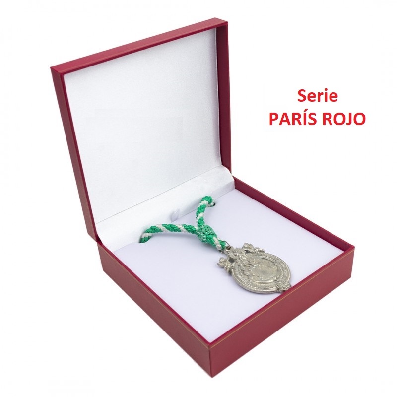 Estuche París medalla cordón 160x160x53 mm.
